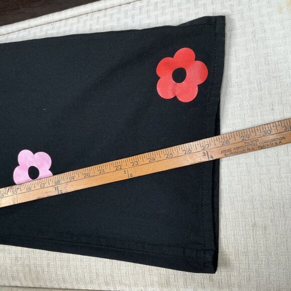 Cider Women's Size 2XL Black Wide-Leg Pants Colorful Flower Print - Picture 8 of 10